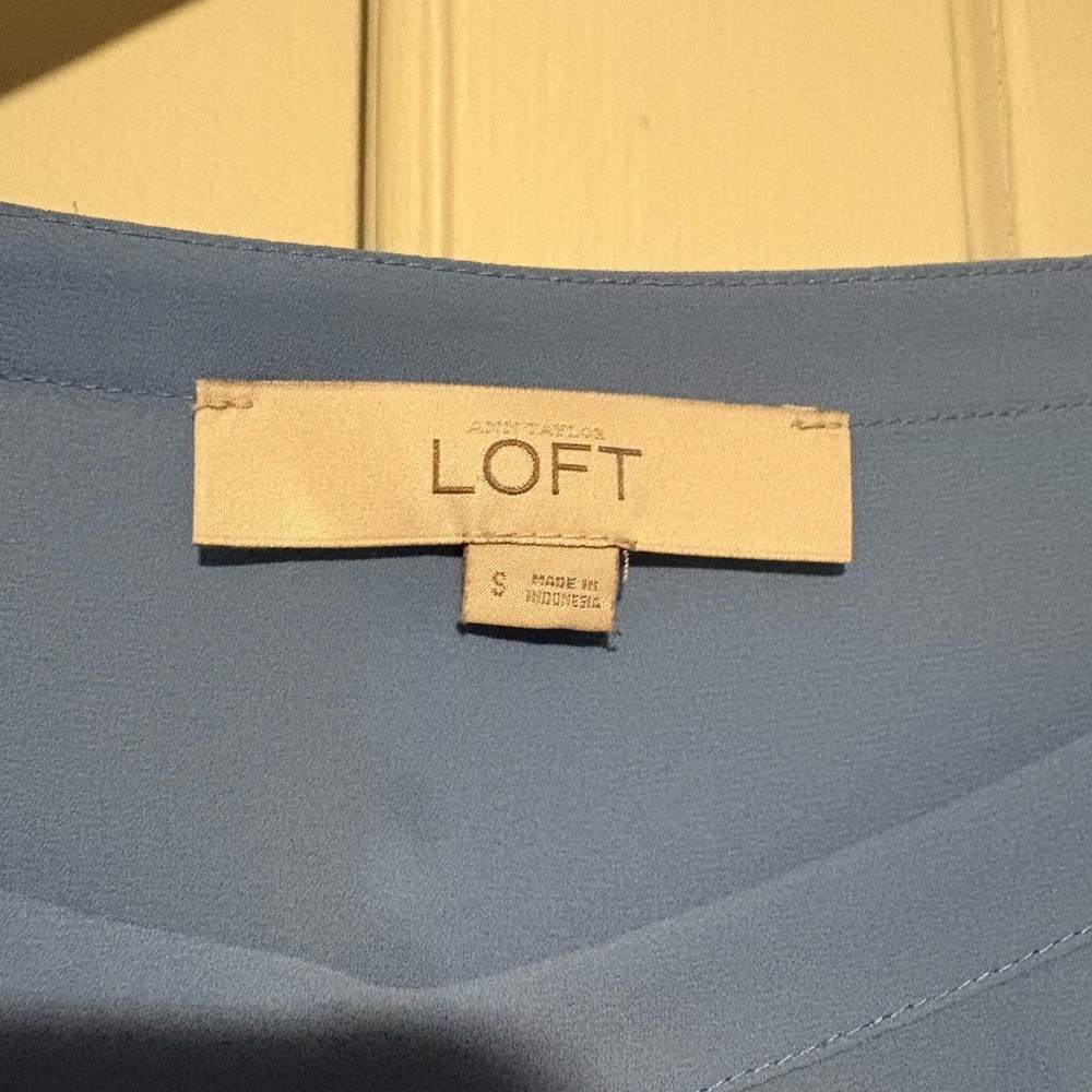 Loft Baby Blue Long Sleeve Blouse - Picture 3 of 3